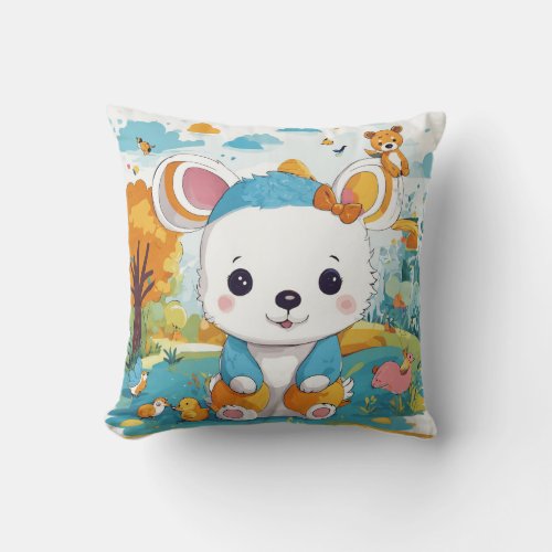 Critter Comfort Playful Kids Animal Throw Pillow