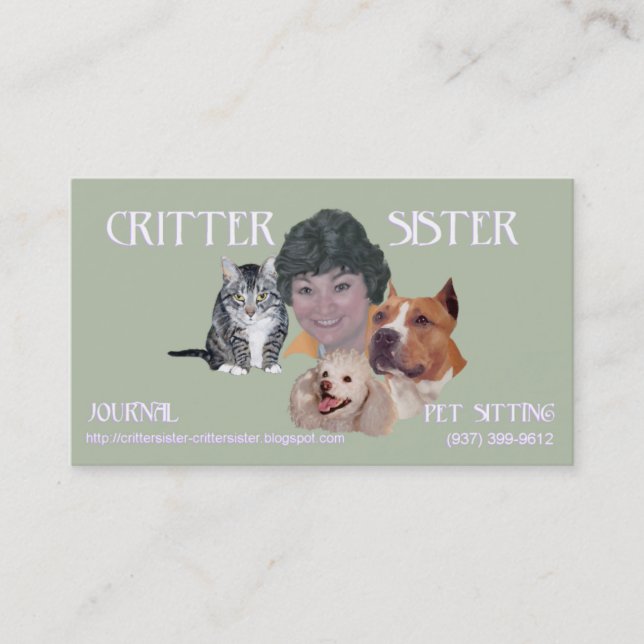 Critter Sister Business Card (Front)
