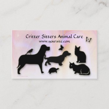 Critter Sitter Animal Care Business Card by profilesincolor at Zazzle