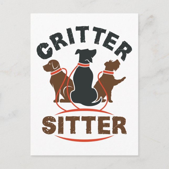 Critter Sitter Cute Pet Sitter Postcard (Front)