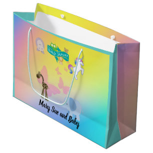 Critters and Butterflies Baby Shower Large Gift Ba Bag