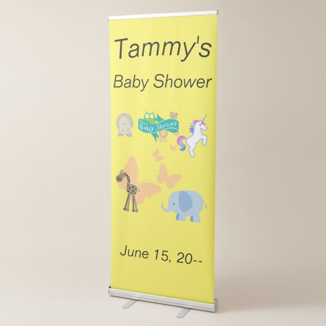Critters and Butterflies Baby Shower Retractable B Retractable Banner (3/4)