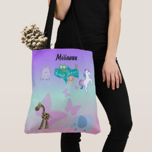 Critters and Butterflies Baby Shower Tote Bag