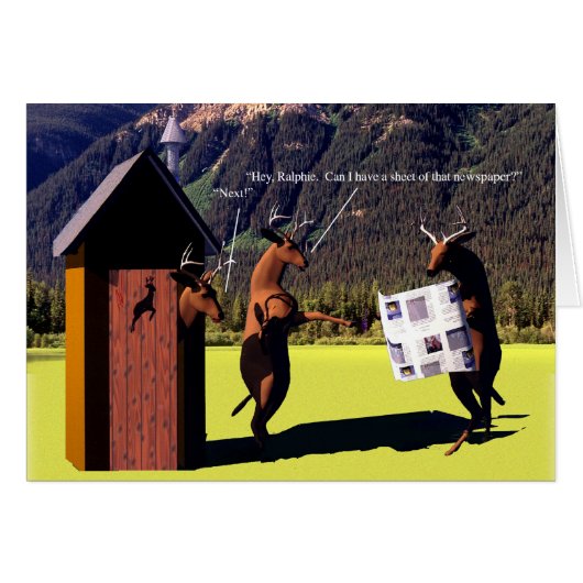 Critters - Deer, Dear John - Outhouse Cards (Front Horizontal)