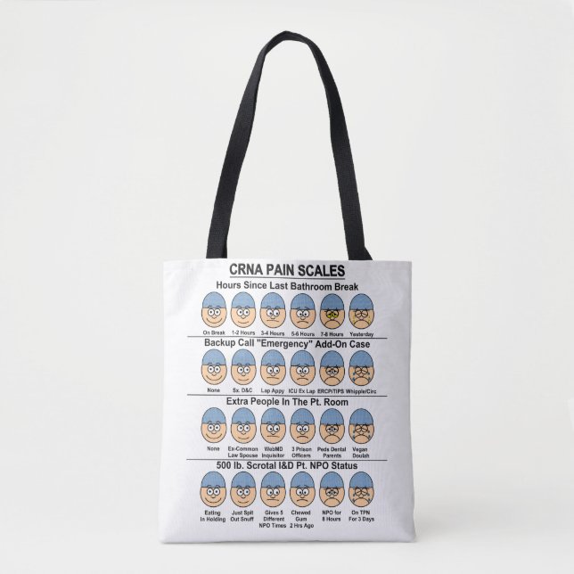 CRNA Anesthesia Pain Scales  Tote Bag (Front)