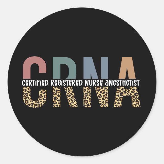 CRNA Certified Registered Nurse Anesthetist Classic Round Sticker (Front)