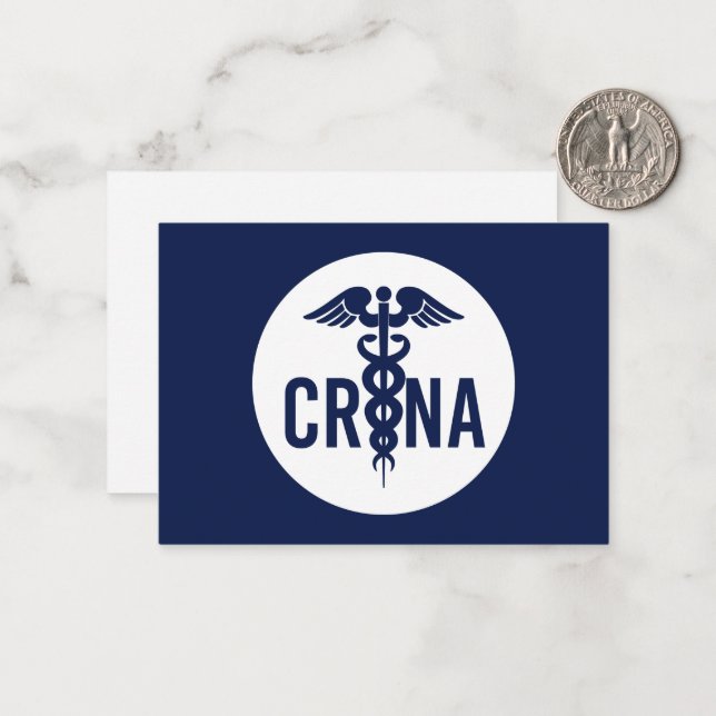 CRNA Certified Registered Nurse Anesthetist Custom Note Card (Front/Back In Situ)