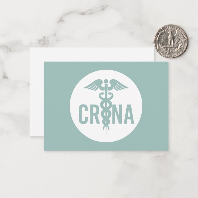 CRNA Certified Registered Nurse Anesthetist Custom Note Card (Front/Back In Situ)
