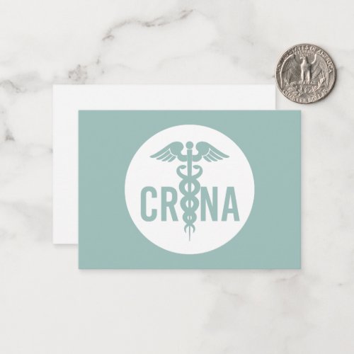 CRNA Certified Registered Nurse Anesthetist Custom Note Card