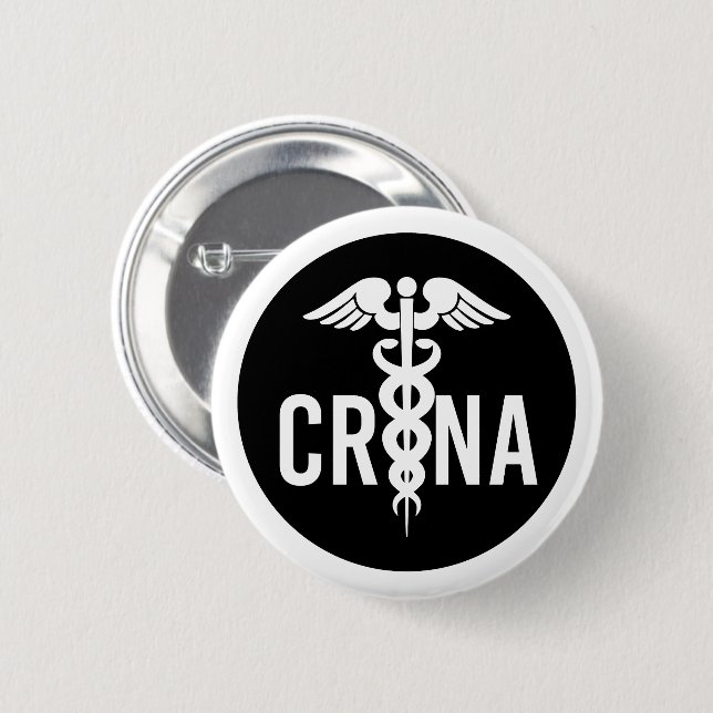 CRNA Certified Registered Nurse Anesthetist Gift Button (Front & Back)