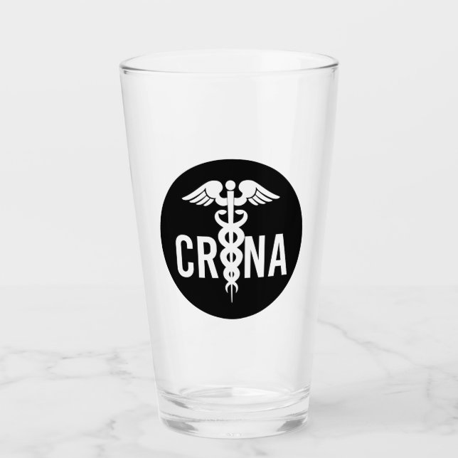 CRNA Certified Registered Nurse Anesthetist Gift Glass (Front)