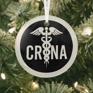 CRNA Certified Registered Nurse Anesthetist Gift Glass Ornament