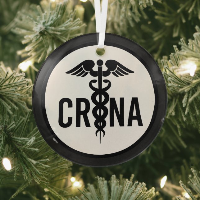 CRNA Certified Registered Nurse Anesthetist Gifts Glass Ornament (Insitu)