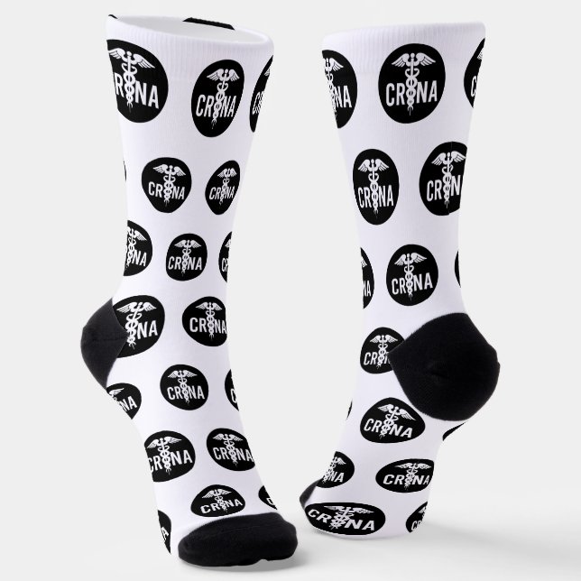 CRNA Certified Registered Nurse Anesthetist Gifts Socks (Angled)