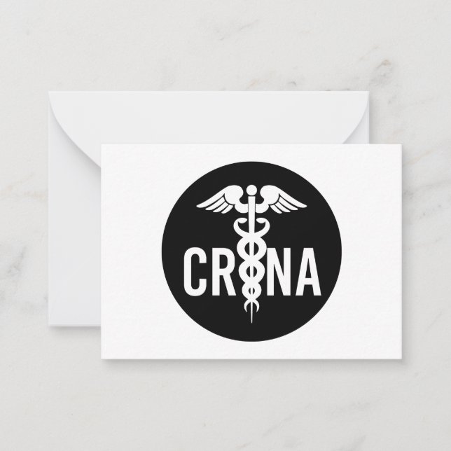 CRNA Certified Registered Nurse Anesthetist Note Card (Front)
