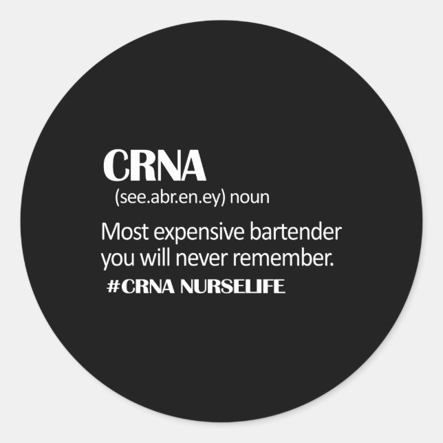 Crna Definition Crna Week Classic Round Sticker (Front)