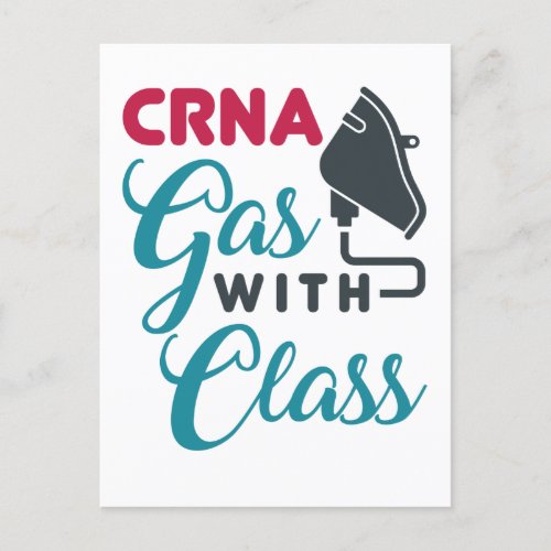 CRNA Gas with Class Funny Appreciation Postcard