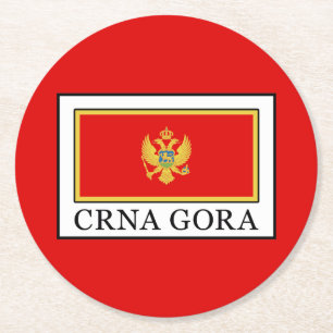 Crna Gora Round Paper Coaster