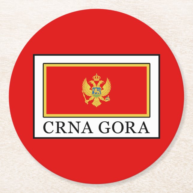 Crna Gora Round Paper Coaster (Front)