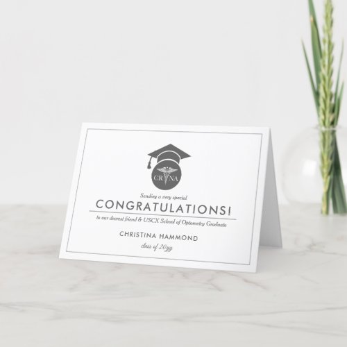 CRNA Graduate  Minimal Congrats Thank You Card