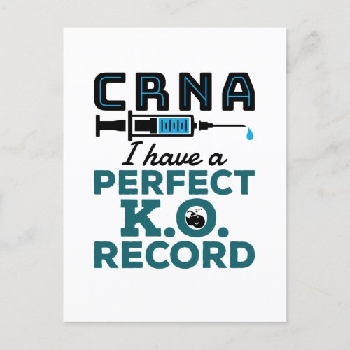 CRNA I Have A Perfect KO Record Postcard