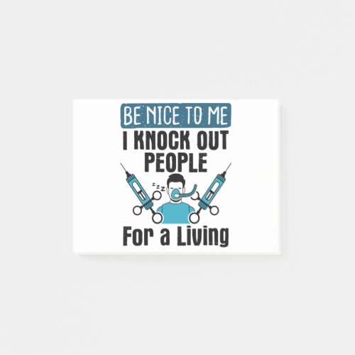 CRNA Knock Out People Nurse Anesthetist Post_it Notes