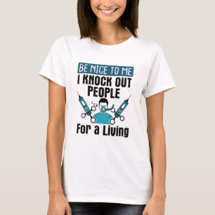 CRNA Knock Out People Nurse Anesthetist T-Shirt