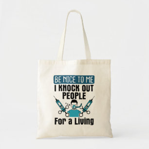 CRNA Knock Out People Nurse Anesthetist Tote Bag