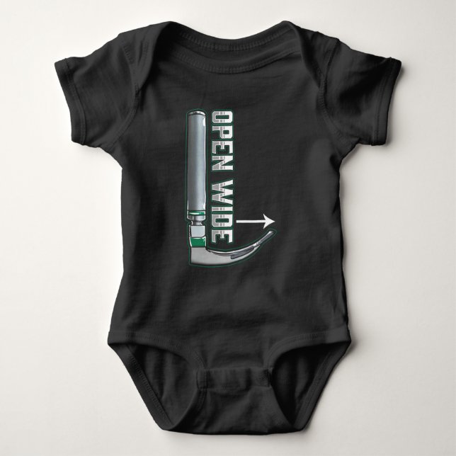 CRNA laryngoscope Anesthesiologist Intubation Baby Bodysuit (Front)