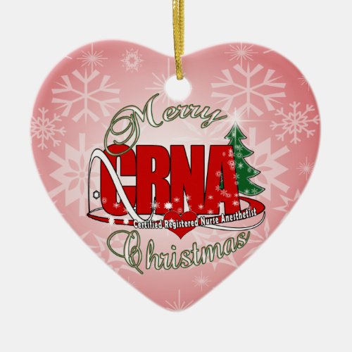 CRNA MERRY CHRISTMAS Nurse Anesthetist Ceramic Ornament