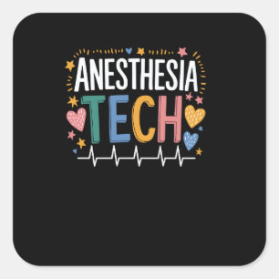 CRNA Nurse Anesthesia Tech, Anesthetist Anesthesio Square Sticker