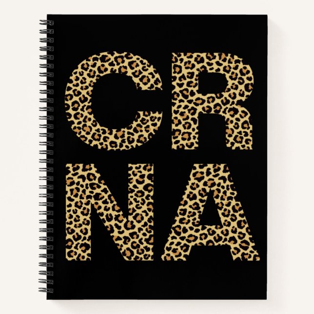 CRNA Nurse Anesthetist Cheetah leopard print Notebook (Front)