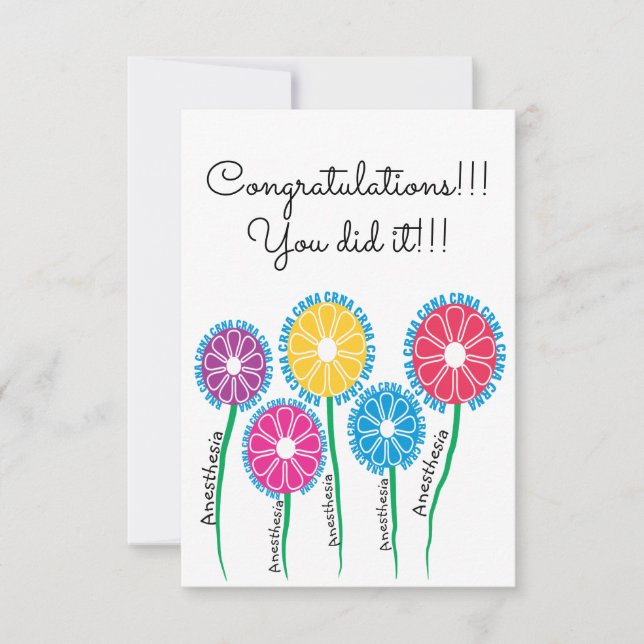CRNA Nurse Anesthetist Congratulations  Thank You Card (Front)