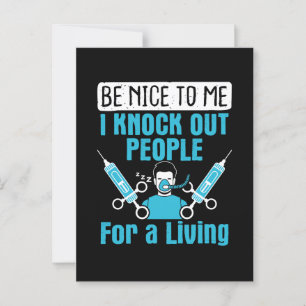 CRNA Nurse Anesthetist Knock Out People Postcard