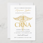 CRNA Nurse Graduation Party Announcement Gold (Front)
