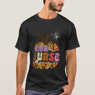 CRNA Nurse Halloween Pumpkin Leopard Nursing T-Shirt