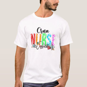CRNA Nurse Plaid Red Love Heart Stethoscope RN Nur T-Shirt