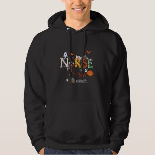 CRNA Nurse Pumpkin Nursing Hallowen Pattern Hoodie
