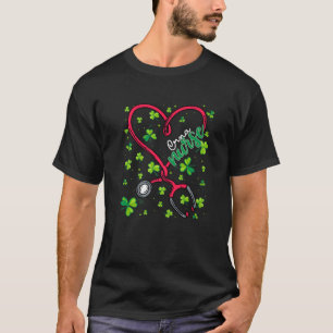 CRNA Nurse St. Patricks Day Love Stethoscope RN Nu T-Shirt