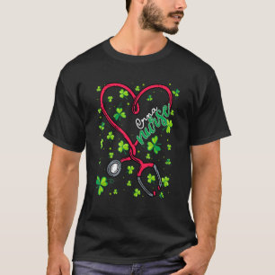 Crna Nurse St. Patricks Day Love Stethoscope Rn Nu T-Shirt