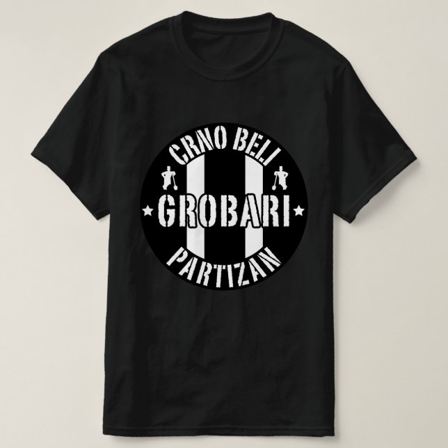 Crno Beli Grobari Partizan T-Shirt (Design Front)