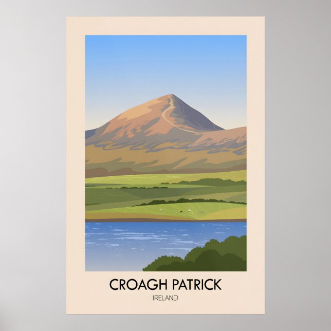 Croagh Patrick Ireland Travel Poster (Front)