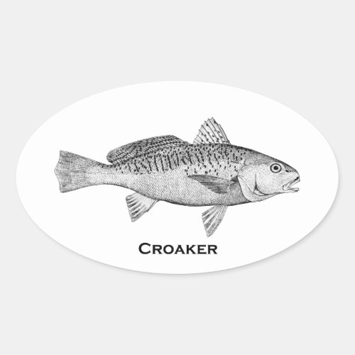 Croaker Fish Oval Sticker