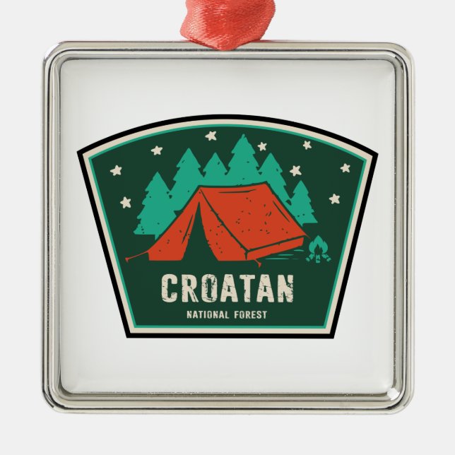 Croatan National Forest Camping Metal Ornament (Front)