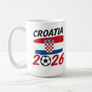 Croatia 2026 Soccer Fan Design Flag Colors Coffee Mug