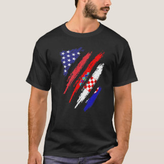 Croatia American Grown Flag USA Patriot Heritage M T-Shirt