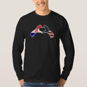 Croatia American USA Flag USA Croatian Heart 1 T-Shirt