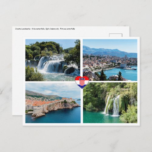 Croatia Beautiful Scenic Landmarks _ Europe Postcard