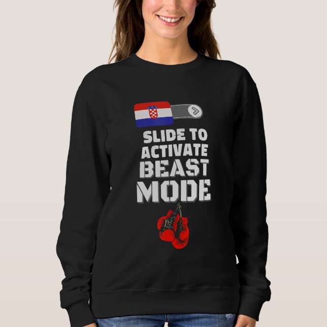 Croatia Boxing Gloves Fighting Men Women Kids Sweatshirt (Front)