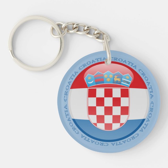 Croatia Bubble Flag Keychain (Front)